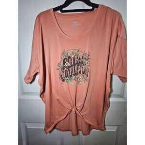 Chris Stapleton Women's Graphic T-Shirt XL Peach Floral Scoop Neck